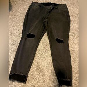 Off black slightly ripped jeans